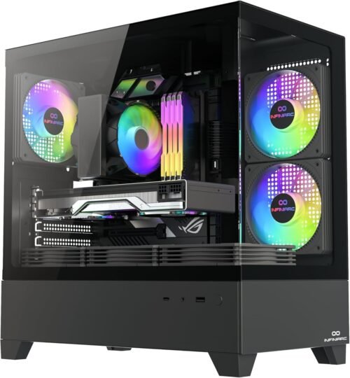 كمبيوتر مكتبي للألعاب بوحدة معالجة مركزية انتل كور i5-12400F-RTX4060 ti -B760- ذاكرة DDR5 سعة 16 جيجابايت -M.2 بسعة 1 تيرابايت من انفينيارك